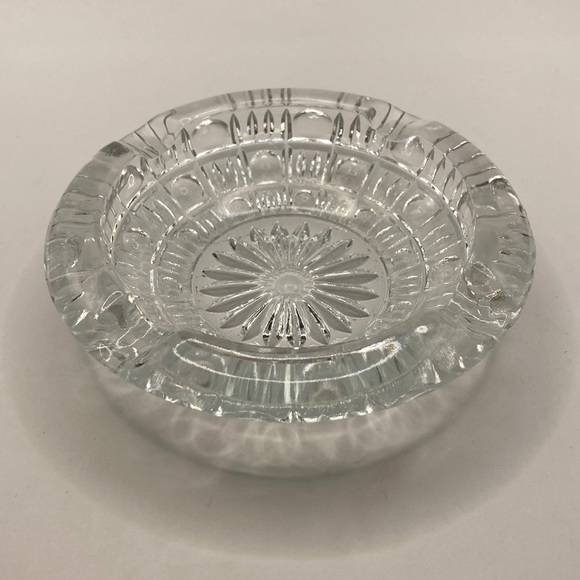 Haus Other - Haus Modern Clear Round  Ashtray.  Cut Glass, 6”